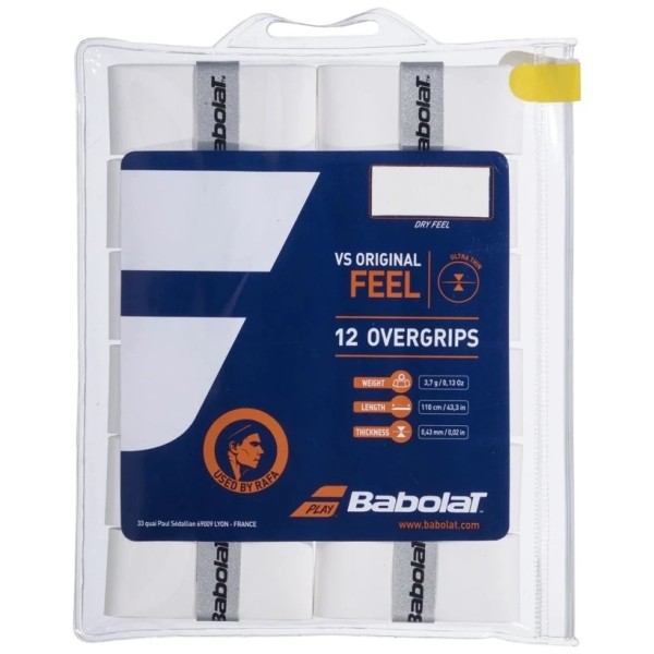 12 Overgrips Babolat VS Grip Original Branco | IPONTENNIS