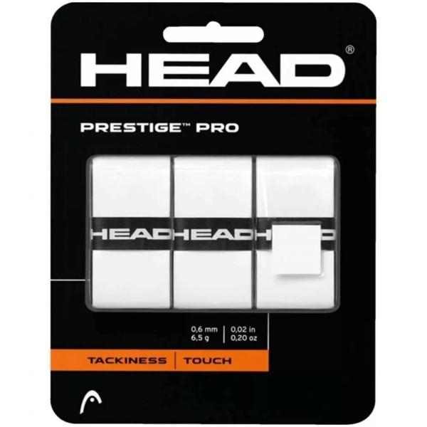 Head Prestige Pro White Racket x 3 overgrips | IPONTENNIS