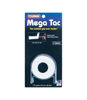 Juego de 3 sobregrips blancos Tourna Mega Tac XL 1