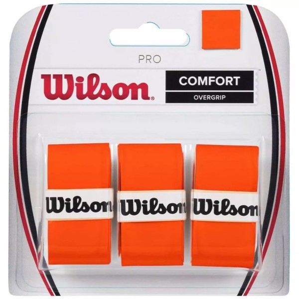Pack de 3 overgrips Wilson Pro Overgrip Laranja Burn | IPONTENNIS