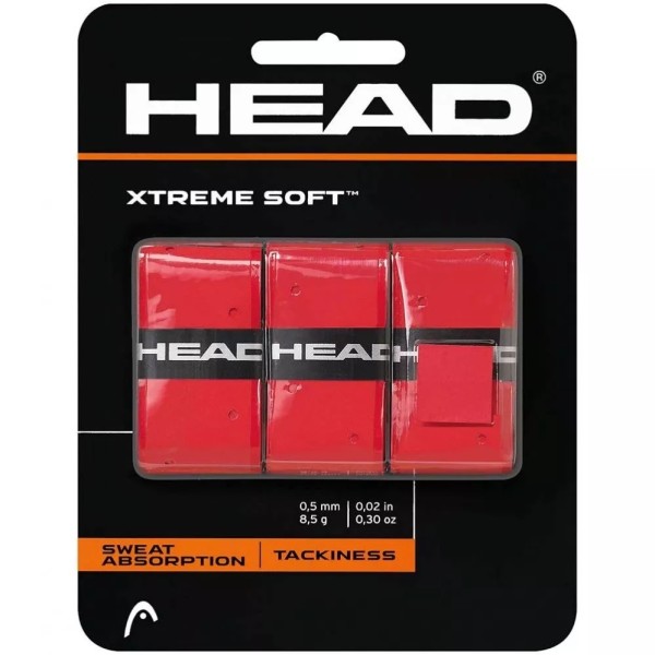 Pack of 3 Head Xtreme Soft Red overgrips | IPONTENNIS