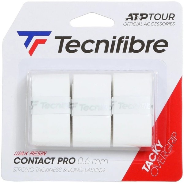 Pack de 3 overgrips blancos Tecnifibre Contact Pro 1