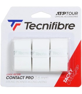 Pack de 3 overgrips brancos Tecnifibre Contact Pro | IPONTENNIS