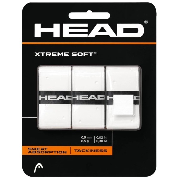 Pack de 3 overgrips Head Xtreme Soft brancos | IPONTENNIS