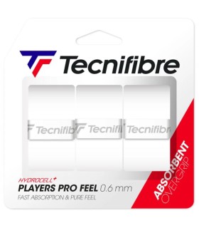 Juego de 3 sobregrips blancos Tecnifibre Players Pro Feel 1