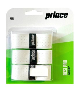 Pack de 3 sobregrips Prince Resi Pro blancos 1