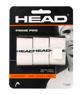 Pack de 3 overgrips Head Prime Pro blancos 1