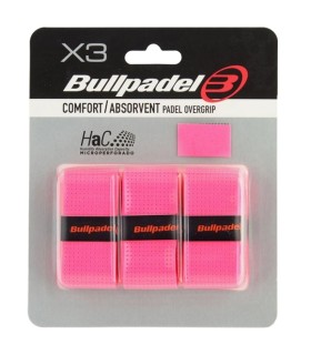 Pack de 3 overgrips Bullpadel microperforados rosa 1