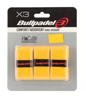 Pack de 3 sobregrips microperforados Bullpadel Sensogrip naranja 1