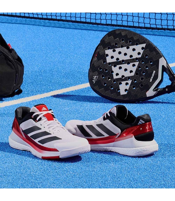 Tenis de padel Adidas Crazyquick Boost branco preto vermelho | IPONTENNIS
