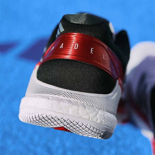 Zapatillas de pádel Adidas Crazyquick Boost blanco/negro/rojo 4