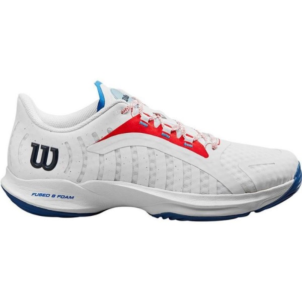 Wilson Hurakn Pro White Red Blue Shoes | IPONTENNIS