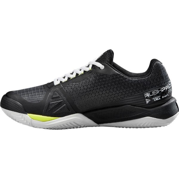 Zapatillas Wilson Rush Pro 4.0 Clay Negro Blanco Amarillo Oferta + Barato 3