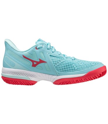 Tenis Mizuno Wave Exceed Tour 5 CC Turquesa Branco Mulher | IPONTENNIS