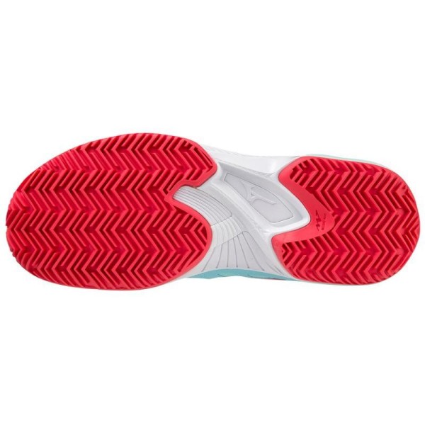 Tenis Mizuno Wave Exceed Tour 5 CC Turquesa Branco Mulher | IPONTENNIS