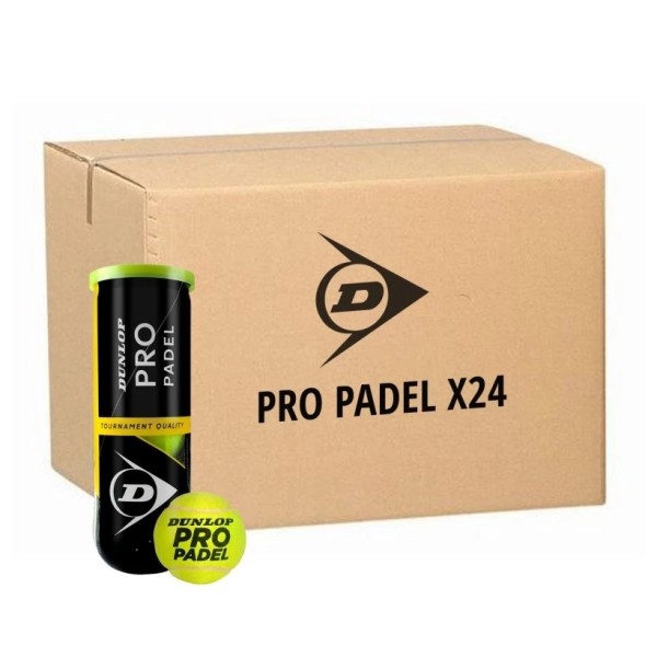 Caja de 24 botes de 3 bolas Dunlop Pro Padel 1