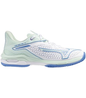 Sapatilhas Mizuno Wave Exceed Tour 6 Clay Branco Azul Mulher  | Ipontennis