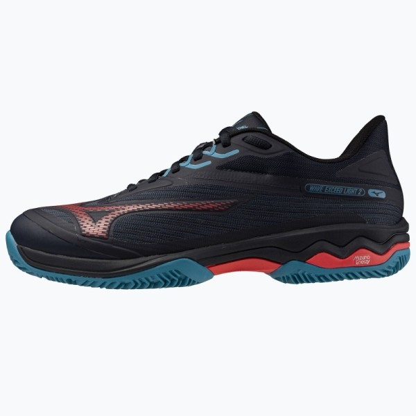 Scarpe Mizuno Wave Exceed Light 2 Padel Nero Blu Rossota Economico | Ipontennis
