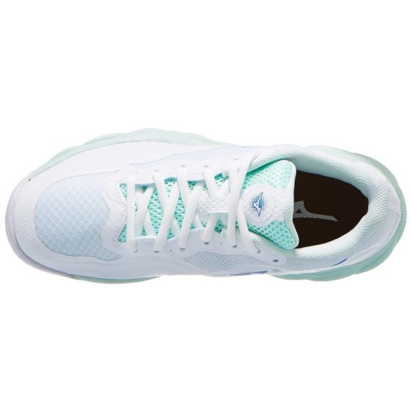 Scarpe Mizuno Wave Enforce Court Clay Bianco Blu Donnata Economico | Ipontennis