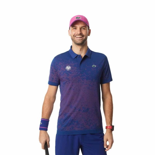 Polo Lacoste Sport Roland Garros Azul/Rosa 3