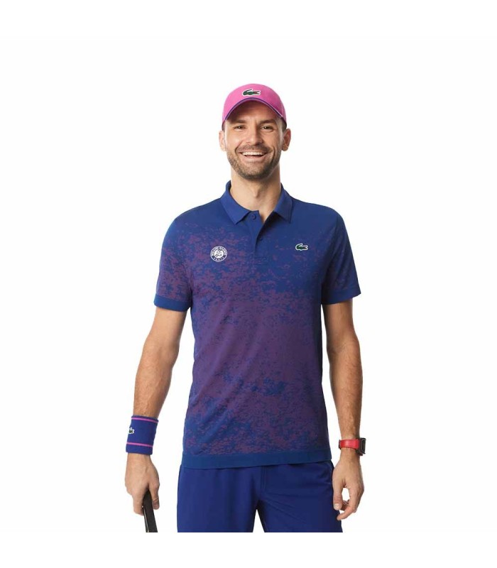 Polo Lacoste Sport Roland Garros Blu Rosa