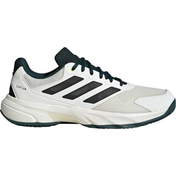 Chaussures Adidas CourtJam Control Clay Blanc Noir Vert | Ipontennis