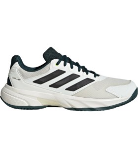 Chaussures Adidas CourtJam Control Clay Blanc Noir Vert | Ipontennis