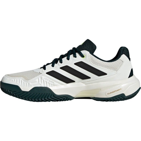 Chaussures Adidas CourtJam Control Clay Blanc Noir Vert | Ipontennis