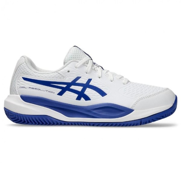 Chaussures Asics Gel Resolution X Clay GS Blanc Bleu Cobalt Junior | Ipontennis