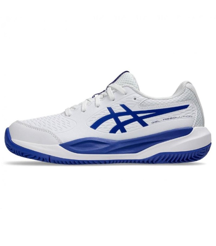 Chaussures Asics Gel Resolution X Clay GS Blanc Bleu Cobalt Junior | Ipontennis