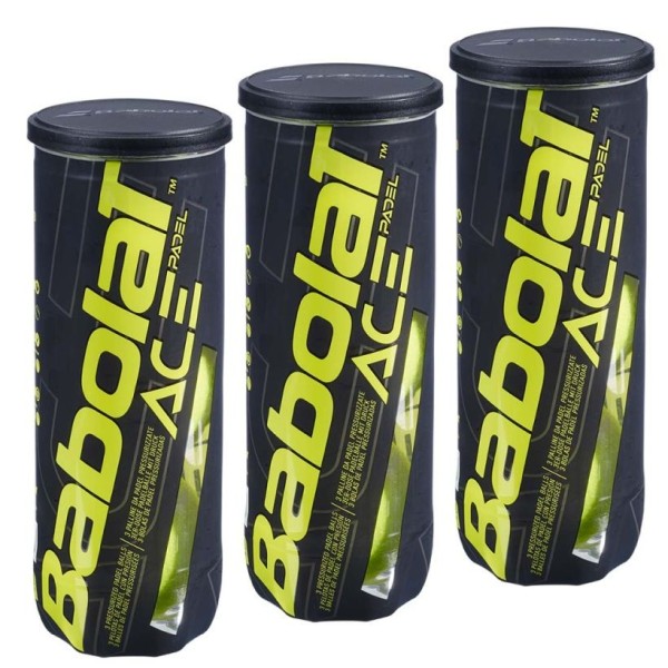 Babolat Ace Tripack de Pádel (3 tubos de 3 pelotas) 1