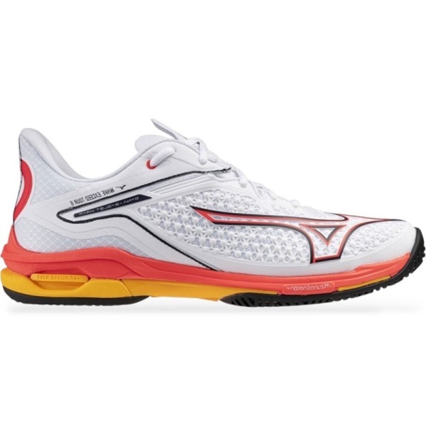 Tênis Mizuno Wave Exceed Tour 6 Clay Branco Coral Amarelo Oferta + Barato 1