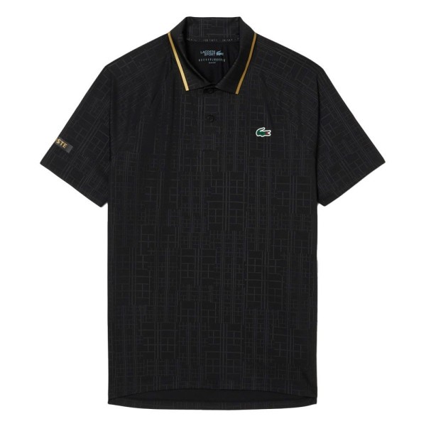 Polo de Tênis Lacoste Novak Djokovic em Pista Preto 1