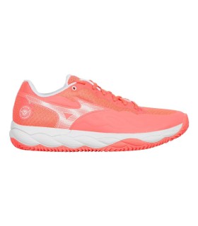 Chaussures Mizuno Wave Enforce Court Clay Corail Blanc Femme Offre + Pas Cher 1