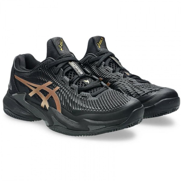 Tênis Asics Court FF 3 Novak Clay Night Energy Preto Ouro Oferta + Barato 5