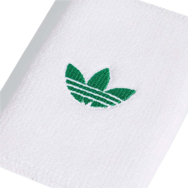 Muñequeras Adidas Originals Grandes Blancas / Verdes x 2 3
